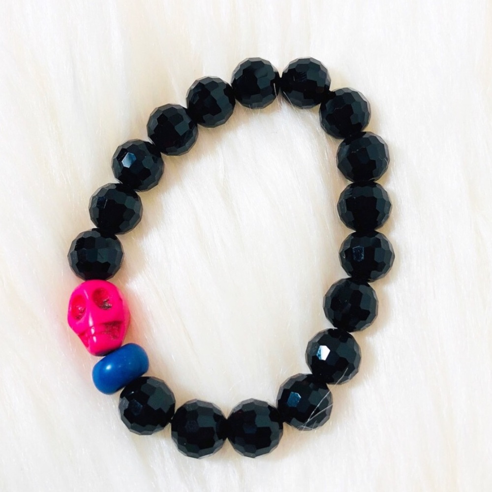 Black Stone Skull Bracelet